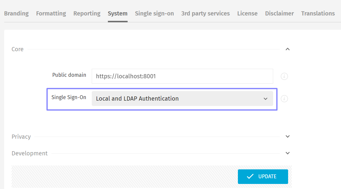 Setting SSO to LDAP